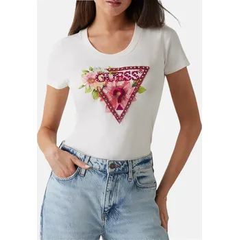 Dámské tričko Dámské bílé triko Guess - Velikost XL, Barva Bílá 56165 W5GI10J1314-G012