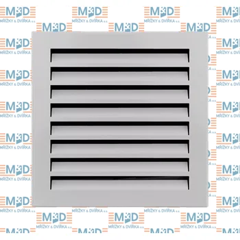 Větrací mřížka Fasádní mřížka M&D 200x200 mm světle šedá Uni + závěsný rám (200*200 mm RAL 7035 mřížka k digestoři)