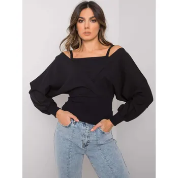 Dámské tričko Černé dámské tričko s dlouhými řasenými rukávy RV-BZ-7311.02X-black Velikost: M