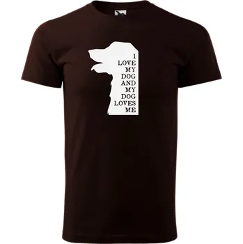 Pánské tričko s potiskem I love my dog Velikost: XL, Barva trička: Kávová