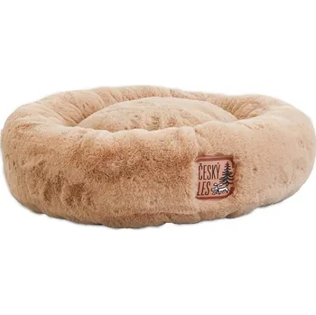 Pelíšek pro psa Akinu ČESKÝ LES Plyšový donut pelech pro psy béžový L 75 cm