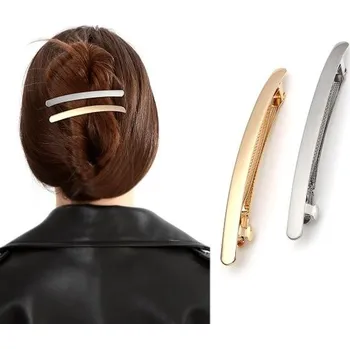 Čelenka 2 balení velkých těžkých kovových spon do vlasů pro ženy, dívky, jednoduché retro francouzské