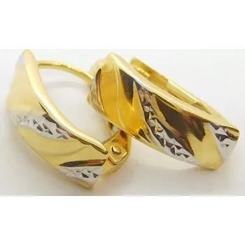 Náušnice Klenoty Budín Dámské zlaté náušnice z bílého a žlutého zlata 585/1,38gr 26311 (Klenoty Budín Dámské zlaté náušnice z bílého a žlutého zlata 585/1,38gr 26311)