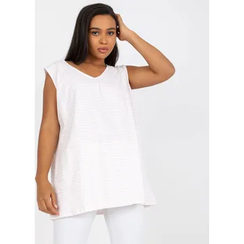 Dámské tričko Pruhované tílko - bílá/růžová RV-TP-7952.93-white-pink Velikost: ONE SIZE