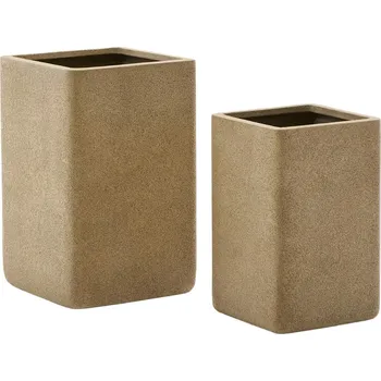 Květináč Set dvou žlutých zahradních květináčů Kave Home Minoa I.