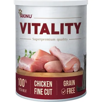 Krmivo pro kočku Akinu VITALITY Kuřecí jemně krájené konzerva pro kočky 400 g