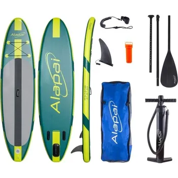 Nafukovací jednovrstvý paddleboard Alapai SAILOR 320 UNI Tmavě zelená, Tmavě šedá, Žlutá, Černá