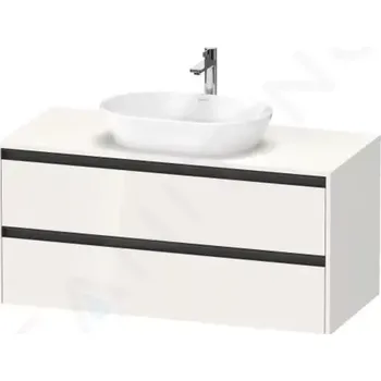 Koupelnový nábytek Duravit Ketho.2 Umyvadlová skříňka s výřezem 57x120x55 cm, 2 zásuvky, lesklá bílá, K24897022220000