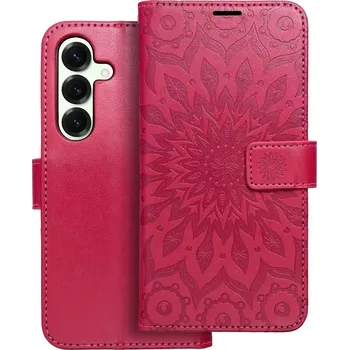 Pouzdro na mobilní telefon Flip pouzdro MEZZO Book Samsung Galaxy A36 5G – mandala magenta (Flipové pouzdro, obal a kryt MEZZO Book pro Samsung Galaxy A36 5G – mandala magenta, elegantní ochrana s kapsami na karty a funkcí stojánku)