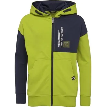 Chlapecká mikina Chlapecká celorozepínací mikina Lewro HAYCROFT 140/146 Světle zelená, Tmavě šedá, Bílá