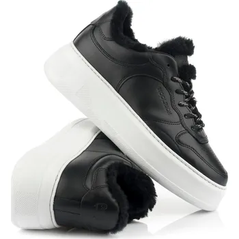 Dámské tenisky TENISKY WOOLRICH CHUNKY TENNIS CALF - MONTONE BLACK-BLACK