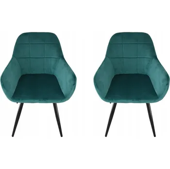 Křeslo VELUROVÁ ŽIDLE SAMETOVÉ KŘESLO ZELENÉ 2 KUSY