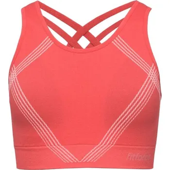Dívčí bezešvá fitness podprsenka Fitforce GEMALINA 128/134 Lososová, Bílá