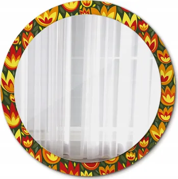 Zrcadlo Závěsné Zrcadlo se skleněným rámem Retro Tulipány 90