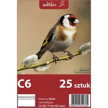 Obálka Obálka bez okénka C6 (114 x 162 mm) bílá, 25 ks