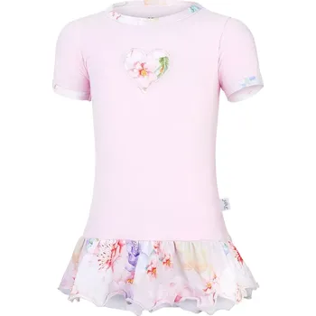 Kojenecké šaty LITTLE ANGEL tunika tenká Outlast® růžová baby/sv. růžová květy vel. 86 cm