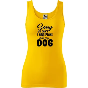 Dámské tílko s potiskem Sorry plans with dog Velikost: S, Barva: Žlutá