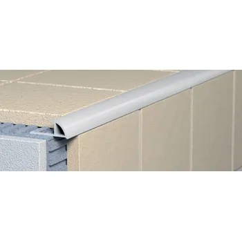 Stavební profil Profil ukončovací oblý s přepážkou PVC bílá – 8×2500 mm