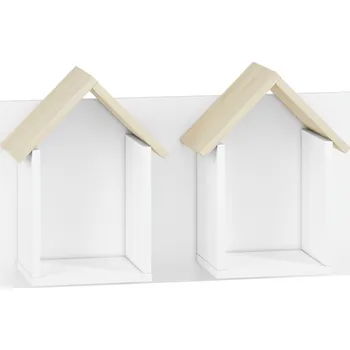 Obývací stěna ML FURNITURE Nástěnný policový díl - ELMO 17, matná bílá/buk fjord (VYSTAVENO NA PRODEJNĚ)