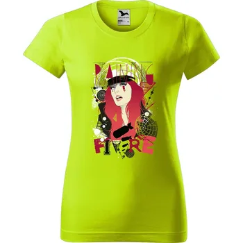 Dámské tričko Dámské tričko Raining fire Barva trička: Limetková - 62, Velikost: XS