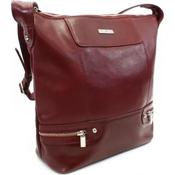 Kabelka Arwel Dámská zipová kožená kabelka - česká výroba; červená