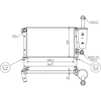Chladič motoru Chladič, chlazení motoru HART 614 213