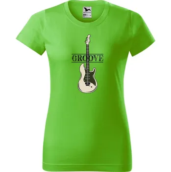 Dámské tričko Dámské tričko s potiskem Baskytara Barva trička: Apple green, Velikost: S