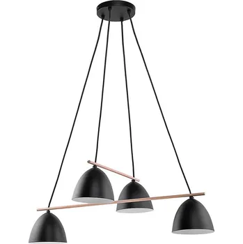 TK LIGHTING Lustr - AIDA 2576, Ø 64 cm, 230V/15W/4xE27, černá/borovice