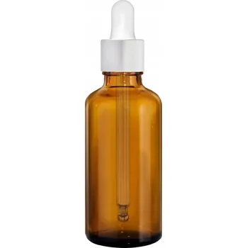 Láhev SKLENĚNÁ LÁHEV 100ML HNĚDÁ S PIPETOU STŘÍBRNÁ