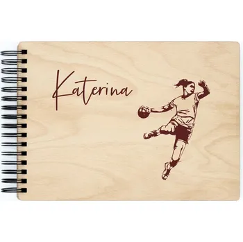 Fotoalbum Dřevěné sportovní fotoalbum HÁZENÁ Barva vnitřních papírů: Grafitová