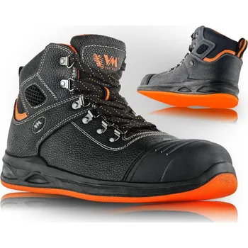 Pracovní obuv VM Footwear Obuv VM HAMBURG 5290-S2PL pro asfaltéry, kotník s kompozitní špicí a kevlarovou planžetou 5290-S2PL/44 Černá 44