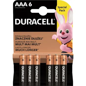 Článková baterie 6x Alkalická baterie AAA (LR3) 1,5 V Duracell