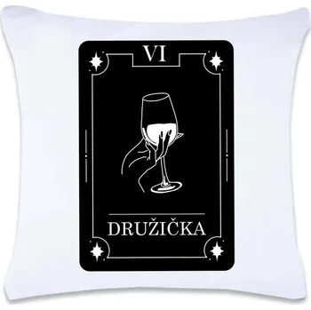 Dekorativní polštářek Dekorační polštář s potiskem 40 x 40 cm Družička tarot Oboustranný tisk: ANO