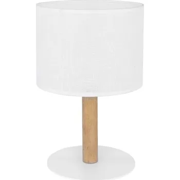 Lampička TK LIGHTING Stolní lampa - DEVA 5217, Ø 20 cm, 230V/15W/1xE27, bílá/borovice