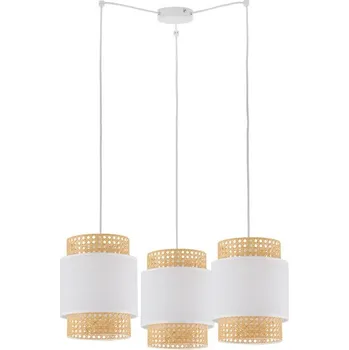 TK LIGHTING Lustr - BOHO 6537, 230V/15W/3xE27, bílá/slámová