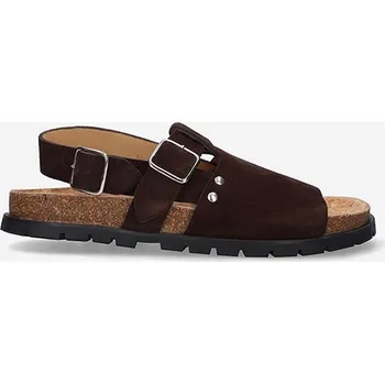 Dámské sandále Semišové sandály A.P.C. Sandales Noe dámské, hnědá barva, PXBAH.F51056-MARRON 88X, EUR 40