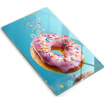 Kuchyňské prkénko Skleněná kuchyňská deska eko premium ideální 30x52 cm Kobliha donut