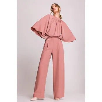 Dámský kostýmek Společenský overal s výstřihem na zádech Stylove S397 starorůžový EU velikost: M