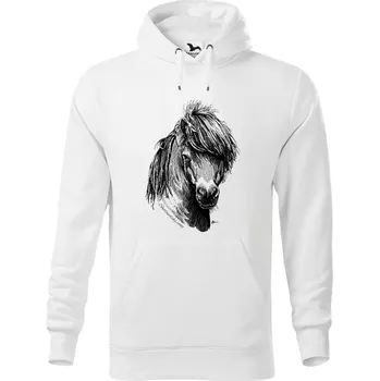 Dámská mikina Mikina - Shetlandský pony Barva: Bílá (00), Velikost: XL, Střih: Pánské
