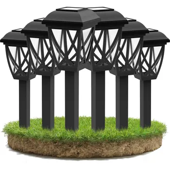 Venkovní osvětlení Solární Zahradní Lampa LED Sloupek Zapichovací se Soumrakovým Senzorem pro Zahradu 3000K