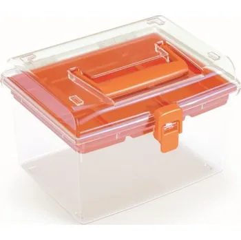 Organizér na kosmetiku PROSPERPLAST Plastový organizér - NUF HIGH Rozměr: 19,5x17,4x13,5 cm, Barva: oranžová