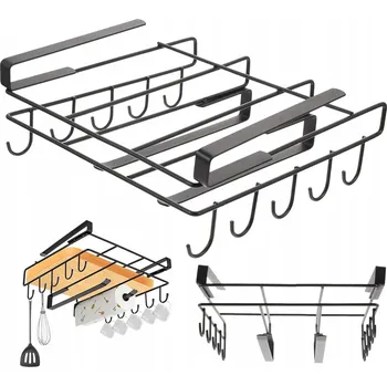 Věšák POLICE NA PRKÉNKA S DRŽÁKY Z NEREZOVÉ OCELI DO KUCHYNĚ