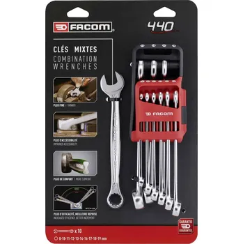 Klíč Facom 440.JP10PB sada očkoplochých klíčů 9dílná Délka klíče (cm) (jen pro nadpis) 8 - 19 mm