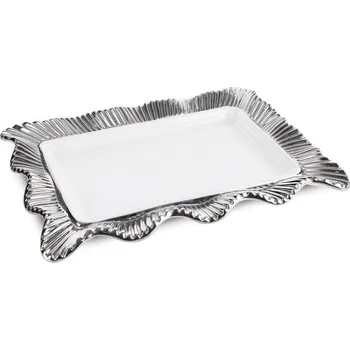 Podnos BETSY 01 bílý / stříbrný