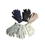 Aura.via Dámské zimní rukavice s kamínky NK881 Barva: Šedá