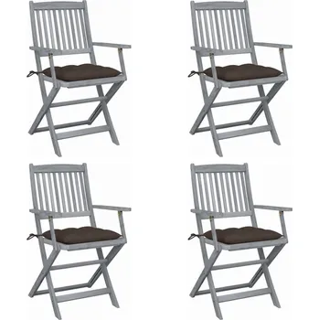 OMAXI Skládací zahradní židle s poduškami 4 ks masivní akáciové dřevo 284568