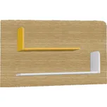 JUREK Nástěnný policový díl - BRUNO 6, dub lefkas/bílá/žlutá