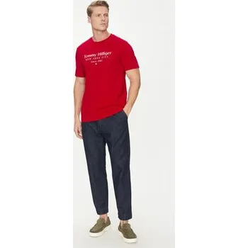Tommy Hilfiger T-Shirt Center Stack MW0MW38621 Červená Regular Fit L