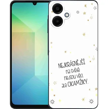 Pouzdro na mobilní telefon Gelový kryt mmCase na Samsung Galaxy A06 4G - citát 4 bílé pozadí