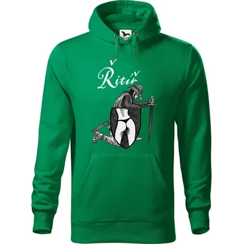 Pánská mikina Pánská mikina s potiskem Řitíř Velikost (muž): M, Vyberte barvu: Středně zelená
